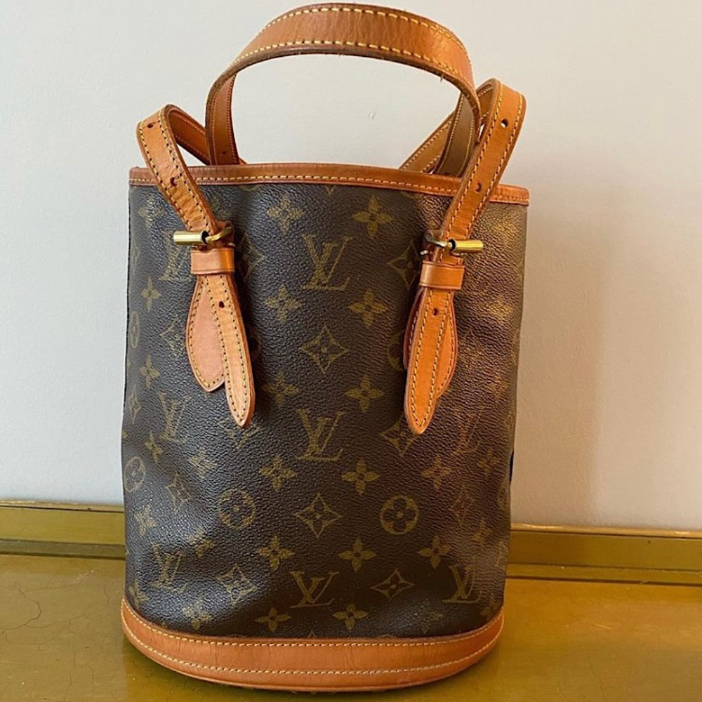 Authentic Louis Vuitton Petit Monogram Bucket Bag